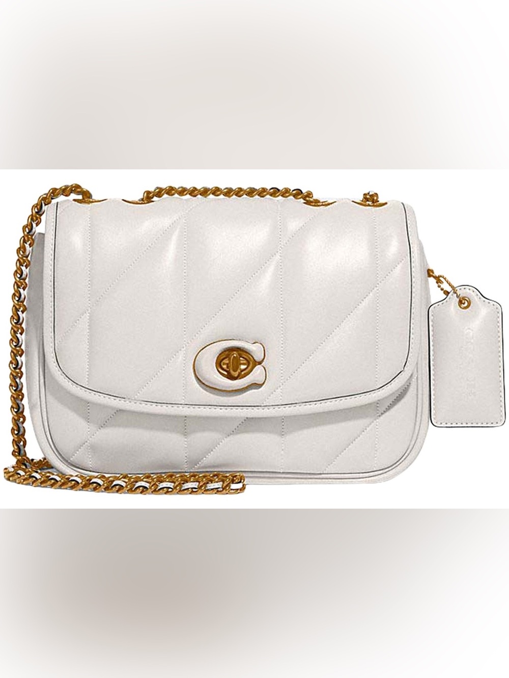 Coach Madison Quilted Shoulder Bag with Gold Chain